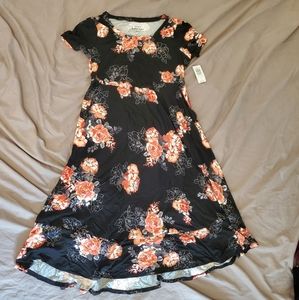 Torrid Super Soft Black Floral Midi Dress